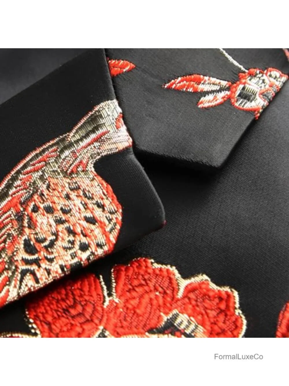 Men's Floral Jacquard Slim Fit Blazer for Party Wedding